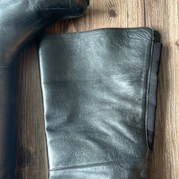 Over the knee black leather size 7.5 boots